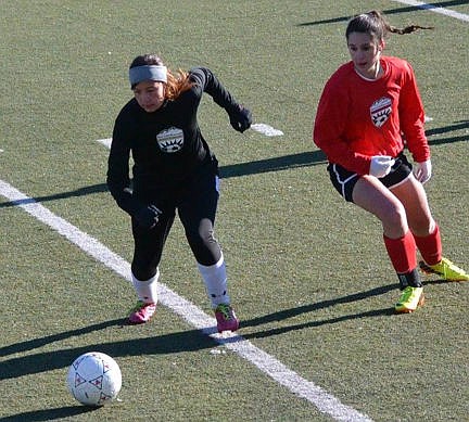 &lt;p&gt;Pollson's Keely Clairmont, in black, controls the ball.&lt;/p&gt;