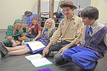 &lt;p&gt;From left to right, Sophie Tolbert, Morgan Hall, Trinity Lewandowski, Aaron Johnson and Troy Tron practice their lines before the performance on Friday.&lt;/p&gt;