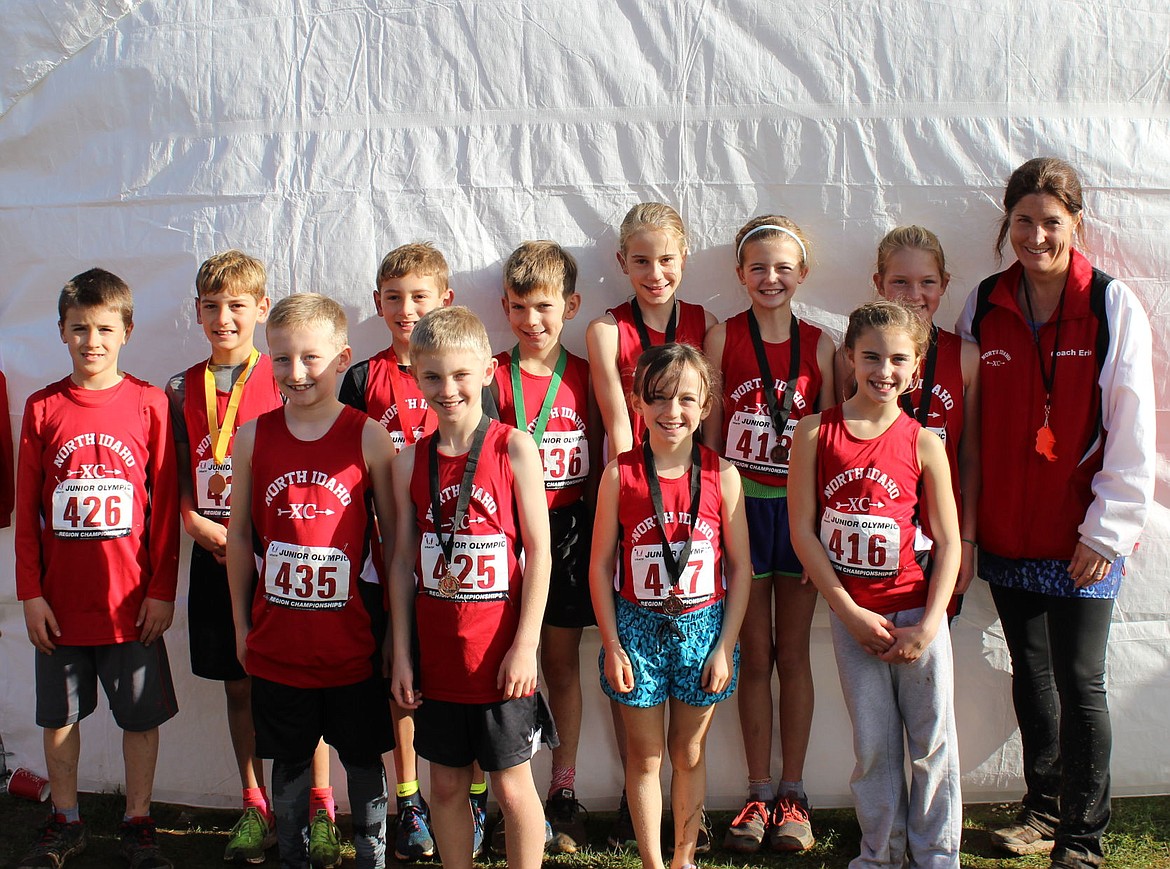 &lt;p&gt;Courtesy photo&lt;/p&gt;&lt;p&gt;The North Idaho Cross country 9-10 year-old girls' team took third place in the 3,000-meter race at the USATF Region 13 qualifying race Nov. 19 in West Linn, Ore. The team time for the girls was 1:07:12.00. In the front row from left is Alex Jones (37th place, 12:58.39), Zachary Anderson (25th place, 12:40.51), Olivia May (22nd place, 13:27.12), and Neala Hart (31st place, 13:49.94); and back row from left, Lars Bazler (39th place, 13:06.29), Zack Cervi-Skinner (4th place, 11:49.86), Max Cervi-Skinner (2nd place, 11:24.83), Lachlan May (5th place, 11:51.04), Devyn Pirwitz (29th place, 13:37.04), Jenny Elliott (9th place, 13:00.41), Emersen Duncan (17th place, 13:17.49) and coach Erin Lydon Hart.&lt;/p&gt;