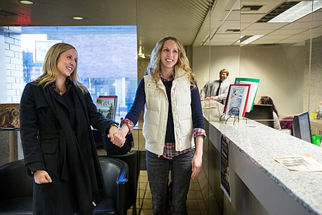 &lt;p&gt;17 years ago twins Lindsey Neidig, right, and Bri LaTourrette celebrated their 13th birthday by going on a scavenger hunt around downtown Coeur d&#146;Alene. Yesterday on their 30th birthday they retraced their steps, leading them through the lobby of the Press where they had to sing the Barney song in order to acquire their next clue.&lt;/p&gt;