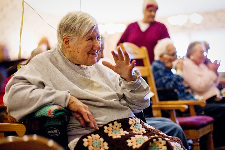 &lt;p&gt;SHAWN GUST/Press Berthie Christie acknowledges vocalists from the Cancer and Community Charities Coeur d'Aleers Wednesday during a special program for Christie's 103rd birthday celebration at Four Seasons Assisted Living community in Coeur d'Alene.&lt;/p&gt;