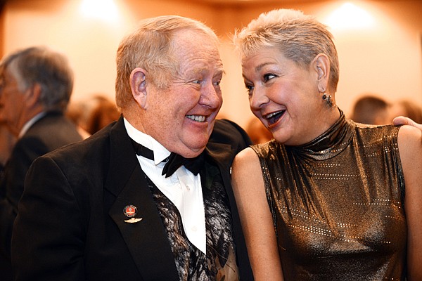 &lt;p&gt;Joe Stimpson, left, and R&eacute; Richards share a laugh at the 237th United States Marine Corps Birthday Ball on Saturday, November 17, in Kalispell.&lt;/p&gt;