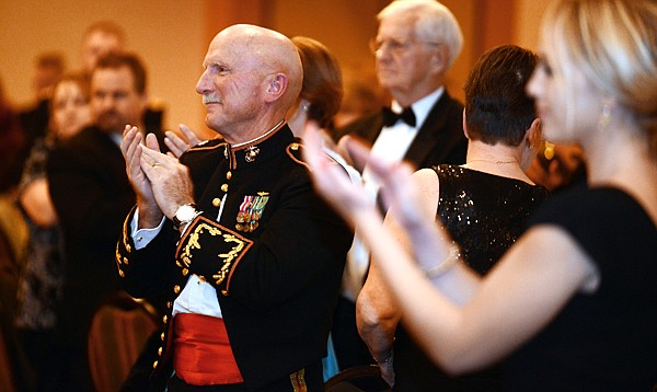 &lt;p&gt;Lt. Col. Mike Rasmussen and others applaud following a speech by Retired Col. Tom Sward at the 237th United States Marine Corps Birthday Ball on Saturday, November 17, in Kalispell.&lt;/p&gt;