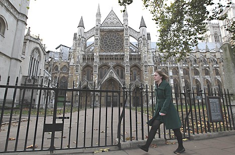 &lt;p&gt;A woman walks past Westminster Abbey in central London, Tuesday Nov. 23, 2010. Britain's Prince William, grandson of Queen Elizabeth II, and Kate Middleton will marry April 29 in Westminster Abbey, the historic London church where Princess Diana's funeral was held. Royal officials said Tuesday that the couple chose the venue for its beauty, intimacy and historic royal connections.&lt;/p&gt;