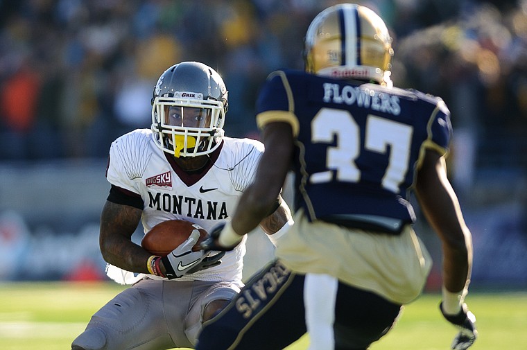 &lt;p&gt;University of Montana junior running back Travon Van (8) squares off with Montana State University junior defensive back Deonte Flowers (37) Satuday afternoon during the matchup between Montana State University and University of Montana in Bozeman.Nov. 23, 2013 in Bozeman, Montana. (Patrick Cote/Daily Inter Lake)&lt;/p&gt;