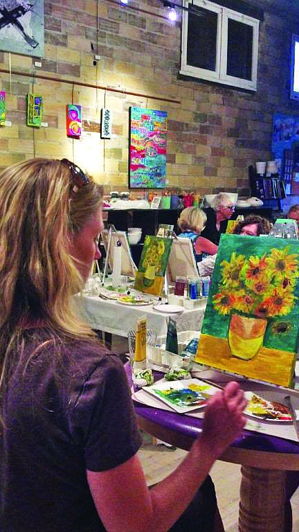 <p>One of Stumptown Art Studio's Canvas and Cocktails classes based a painting on the style of Vincent van Gogh.</p>