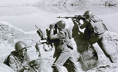 &lt;p&gt;Soviet soldiers observe the highlands, while fighting Islamic guerrillas at an undisclosed location in Afghanistan in April 1988. The Soviet Union couldn't win in Afghanistan, and now the United States is about to have something in common with that futile campaign: nine years, 50 days.&lt;/p&gt;