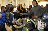 Full plate: Obamas enjoy hearty meal