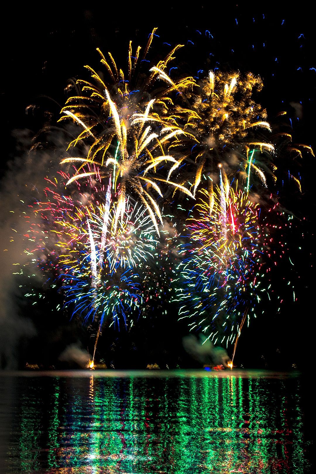 &lt;p&gt;Fireworks erupt over Lake Coeur d'Alene as tens of thousands watch from the shore on Friday at the Coeur d'Alene Resort Holiday Light Show. The fireworks were a gift to the community from the Hagadone family.&lt;/p&gt;