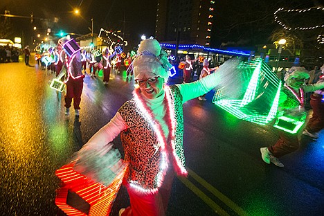 &lt;p&gt;Rosemary Schadel performs with the Blazen Divas Friday during the parade celebrating the 2013 Holiday Lights Show in Coeur d&#146;Alene.&lt;/p&gt;