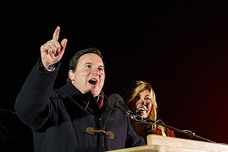 &lt;p&gt;J.J. Jaeger, director of sales and marketing for the Coeur d'Alene Resort, and his wife Angela count down the start to the fireworks display.&lt;/p&gt;