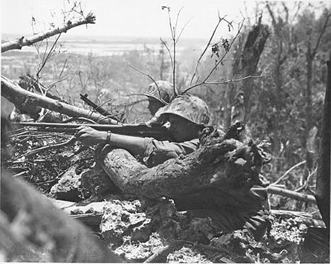 &lt;p&gt;U.S. Marines in combat, Battle of Peleliu 1944.&lt;/p&gt;