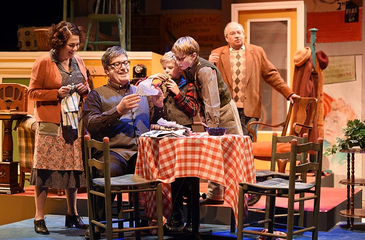 &lt;p&gt;&lt;strong&gt;FROM LEFT,&lt;/strong&gt; Scarlett Schindler, Greg Postell, Badge Busse and Henry Spradlin rehearse a scene from &#147;A Christmas Story&#148; on Tuesday, Nov. 29, at the O'Shaughnessy Center. In the background is the narrator/grown-up Ralph, played by Scott Plotkin. (Brenda Ahearn/This Week in the Flathead)&lt;/p&gt;