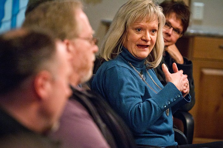 &lt;p&gt;SHAWN GUST/Press Debra Wunderlich, human resources manager at Kimball Office, participates in a round table discussion Wednesday at a Business of Listening session at the Post Falls Chamber of Commerce. Coeur d'Alene's Lewis Clark State College hosted the meeting with area business representatives in an effort to gather information for an upcoming report.&lt;/p&gt;