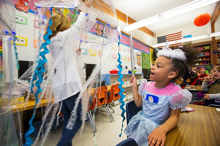 &lt;p&gt;SHAWN GUST/Press Kindergartener Serenity Edwards reacts as older students march through her class dressed as jellyfish Thursday during a parade as part of Bryan Elementary School&#146;s Halloween celebrations in Coeur d&#146;Alene.&lt;/p&gt;