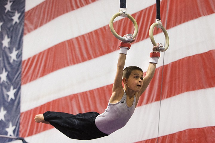 &lt;p&gt;SHAWN GUST/Press Caden Severtson, 9, practices on the rings Wednesday at Inland Empire Gymnastics Association in Coeur d&#146;Alene.&lt;/p&gt;