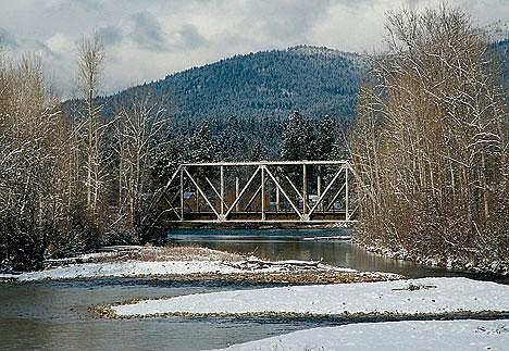 Five to six inches of snow blanketed the Libby area Tuesday as seen along Libby Creek looking toward the railroad bridge and the creek's confluence with the Kootenai River. On Thursday the National Weather Service issued a winter storm warning for Thursday night to Friday with snow accumulations of 6-10 inches and winds from 20-30 mph in the valleys of northwest Montana.