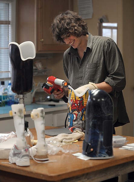 <p>Reynolds works on a prosthetic socket for a patient at Glacier
Prosthetic Care Inc. in Kalispell. Until I give this away, this is
my leg, thats how I treat it, he said.</p>