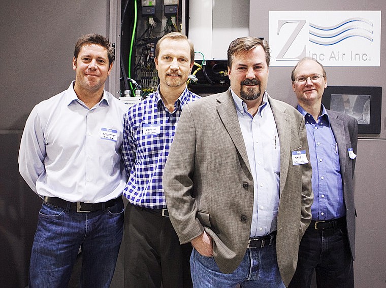 &lt;p&gt;Zinc Air executives, from left, Mathew Cottrell, Kevin Waldher, David Wilkins and Ron Bost pose for a picture Thursday night during an open house. Zinc Air is developing battery systems for storing and delivering renewable energy.&lt;/p&gt;