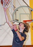 Jon Langella goes for a layup during practice which started last week.