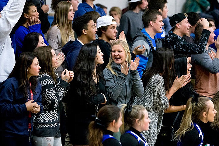 &lt;p&gt;The Coeur d'Alene student section cheers as they watch their team defeat Shadle Park on Thursday at Coeur d'Alene High School. The Vikings defeated the Highlanders 45-44.&lt;/p&gt;