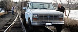 Stolen Herald truck found on railroad tracks