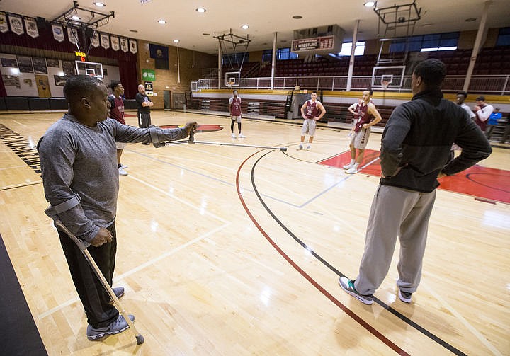 &lt;p&gt;LOREN BENOIT/Press Assistant North Idaho College basketball coach George Swanson gives advice to players while at practice on Tuesday, Nov. 22, 2016 at NIC.&lt;/p&gt;