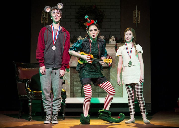 &lt;p&gt;LOREN BENOIT/Press Actor and actresses, from left, Trevor Rau, Nicole Dumoulin, and Olivia McNeice sing a Christmas song as they come back to Santa's workshop during &quot;Twas the Night Before Christmas&quot; dress rehearsal Monday, Nov. 28, 2016 at The Modern Theatre Coeur d'Alene.&lt;/p&gt;