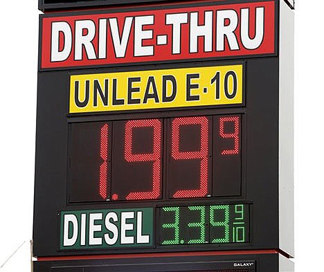 &lt;p&gt;A sign displays the price for E-10 gasoline for $1.99 at the OnCue convenience store and gas station on Wednesday in Oklahoma City.&lt;/p&gt;