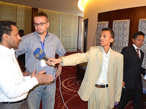 &lt;p&gt;Luke Somers, center, an American photojournalist who was kidnapped over a year ago by al-Qaida, stands during the National Dialogue Conference in Sanaa, Yemen, on May 29. Somers and a South African teacher were killed Saturday during a U.S.-led rescue attempt.&#160;&lt;/p&gt;