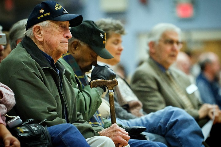 &lt;p&gt;Ed Nealand, a Pearl Harbor survivor, listens to accounts about the Dec. 7, 1941 attack read by students and staff at Lakes Magnet Middle School.&lt;/p&gt;