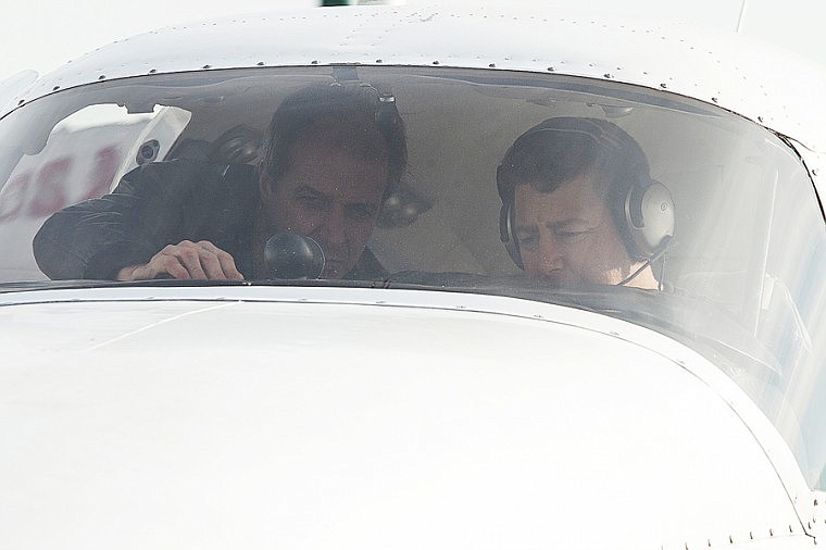 &lt;p&gt;Patrick Cote/Daily Inter Lake David Thorley, left, and Stuart Caling check the instrument panel Wednesday afternoon in the Piper PA-23-250 they plan to fly from the Kalispell City Airport to Austrailia. Wednesday, Nov. 28, 2012 in Kalispell, Montana.&lt;/p&gt;