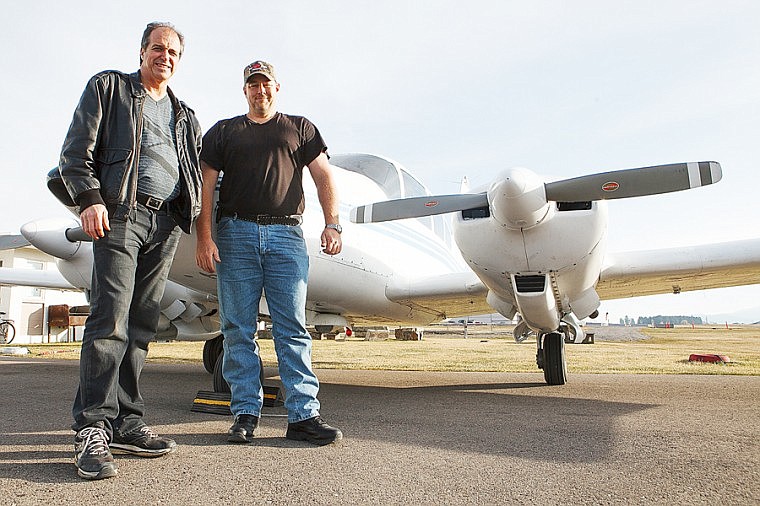 &lt;p&gt;Patrick Cote/Daily Inter Lake David Thorley, left, and Stuart Caling pose in front of the Piper PA-23-250 they plan to fly from the Kalispell City Airport to Austrailia. Wednesday, Nov. 28, 2012 in Kalispell, Montana.&lt;/p&gt;