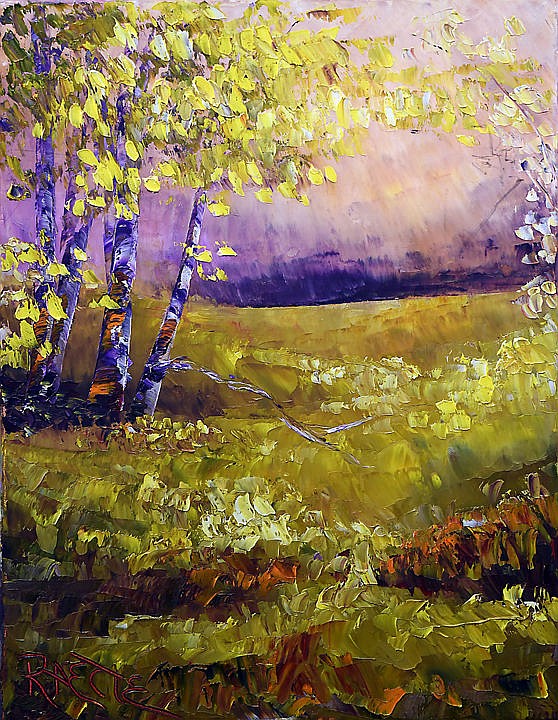 <p>A painting by Raette Meredith on display at Paint, Metal and Mud Art Gallery in downtown Kalispell.</p>