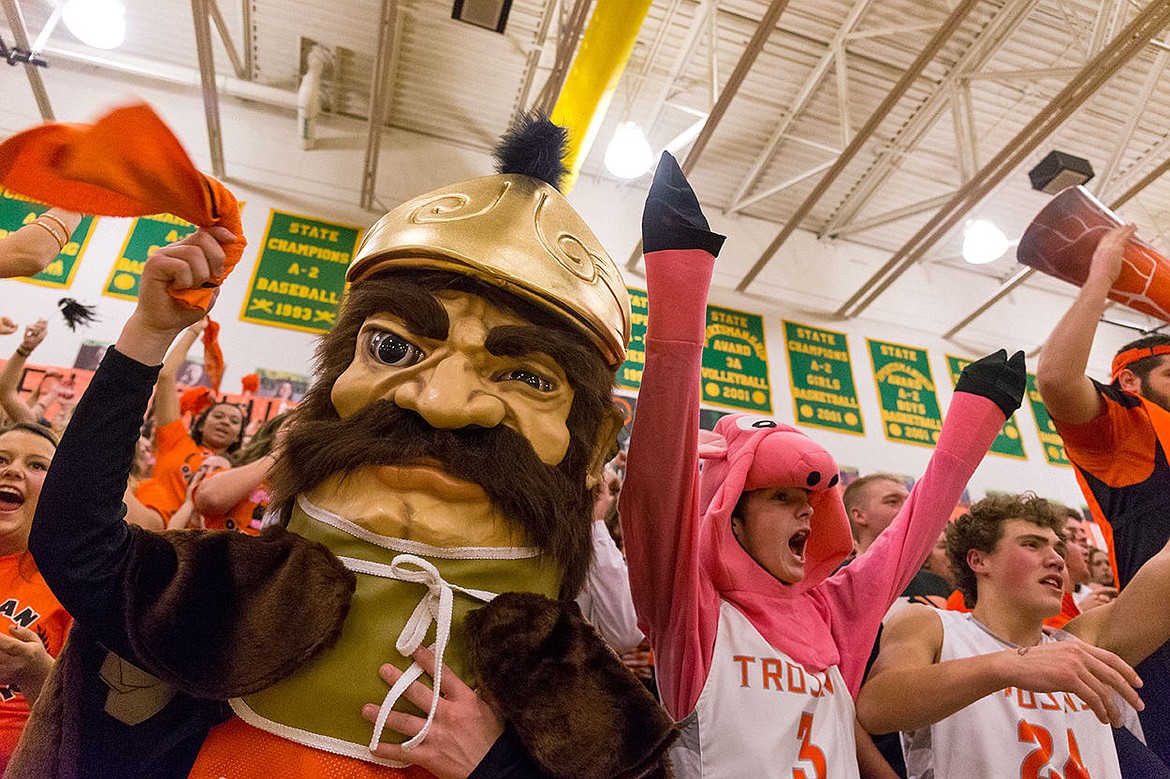 &lt;p&gt;The Trojans&#146; mascot celebrates with the student section during Prairie Pig.&lt;/p&gt;