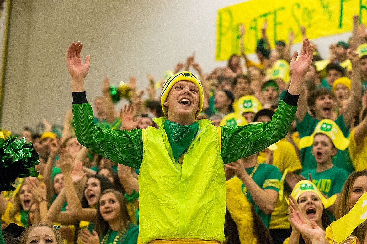 &lt;p&gt;Lakeland High School senior Brett Rotz cheers from the student section during Friday&#146;s game in Rathdrum.&lt;/p&gt;