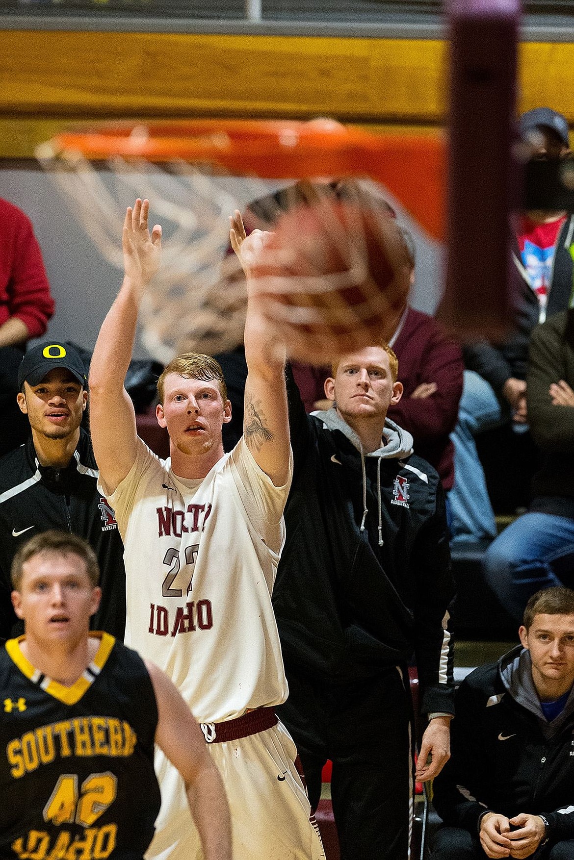 &lt;p&gt;SHAWN GUST/Press North Idaho College&#146;s Kyle Guice sinks a three-point shot during the second half against College of Southern Idaho.&lt;/p&gt;