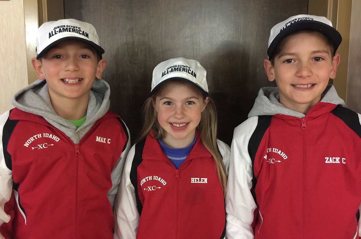 &lt;p&gt;Courtesy photo&lt;/p&gt;&lt;p&gt;The North Idaho XC team had three individual runners earn All-American honors at the USA Track and Field Junior Olympic Cross Country National Championships last Saturday in Hoover, Ala. From left are Max Cervi-Skinner, Helen Oyler and Zack Cervi-Skinner. Max and Zack ran with the 9-10 year old boys. Max placed 10th (11:37.92) and Zack 13th (11:44.47) out of 341 running the 3k. Helen ran with the 7-8 year old girls and placed 24th (9:02.70) out of 200 running the 2k. The top 25 finishers in each age group are named All-American.&lt;/p&gt;