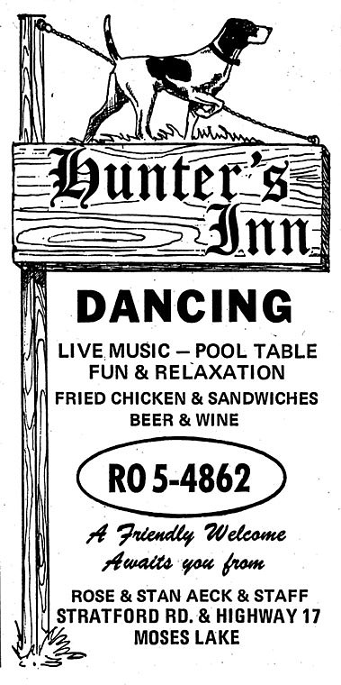 Hunter&#146;s Inn provided live music, a pool table along with fun and relaxation. A friendly welcome awaits you. Phone RO5-4862.