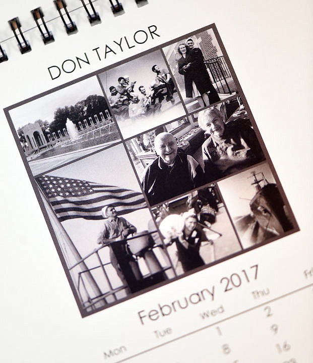 <p>Detail of a desk calendar created by Stillwater Christian students Jillian Wynne and Faith Blackaby after they interviewed veterans throughout the Flathead Valley. The proceeds from the sales of the calendar are going to the Veterans Food Pantry in Kalispell. (Brenda Ahearn/Daily Inter Lake)</p>