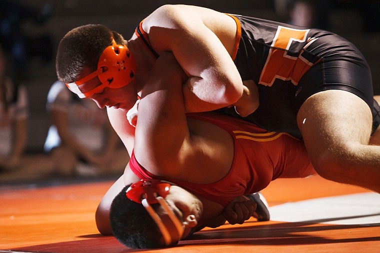 &lt;p&gt;Flathead heavyweight Axel Bladholm (top) tries to turn Missoula Hellgate&#146;s Skylar Nowlen Tuesday evening during Flathead&#146;s Western AA home dual.&lt;/p&gt;