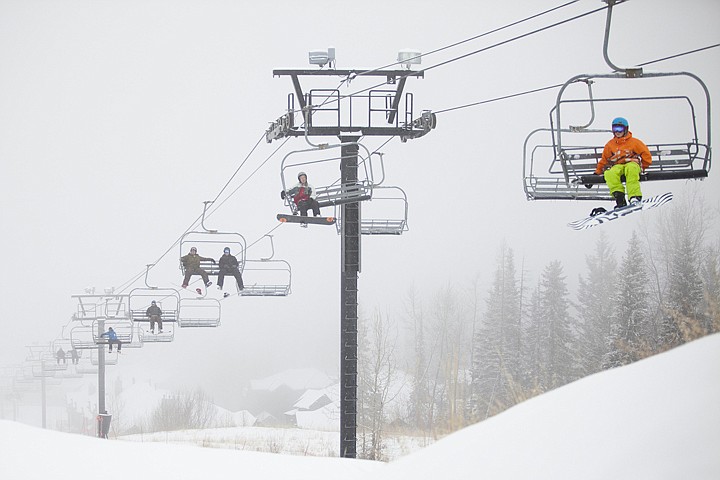 &lt;p&gt;Skiiers and snowboarders ride Chair Six at Whitefish Mountain
Resort Thursday morning.&lt;/p&gt;