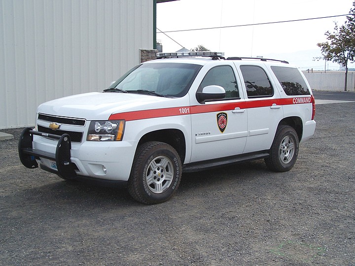 Grant County Fire Districts Nos. 10-11 recently completed the
conversion of this 2007 Chevrolet Tahoe into a command vehicle.