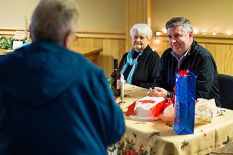 &lt;p&gt;Mike Kennedy and Deanna Goodlander listen to stories and thank you speeches from community members.&lt;/p&gt;