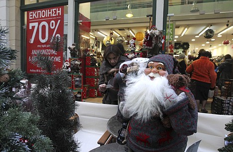 &lt;p&gt;In this picture taken on Friday, Athenians buy Christmas items offered by a central Athens store at 70 percent discount. Greece is one of several European countries facing pay-cuts, price increases and rapidly rising unemployment ahead of Christmas, with many store owners struggling to stay in business.&lt;/p&gt;