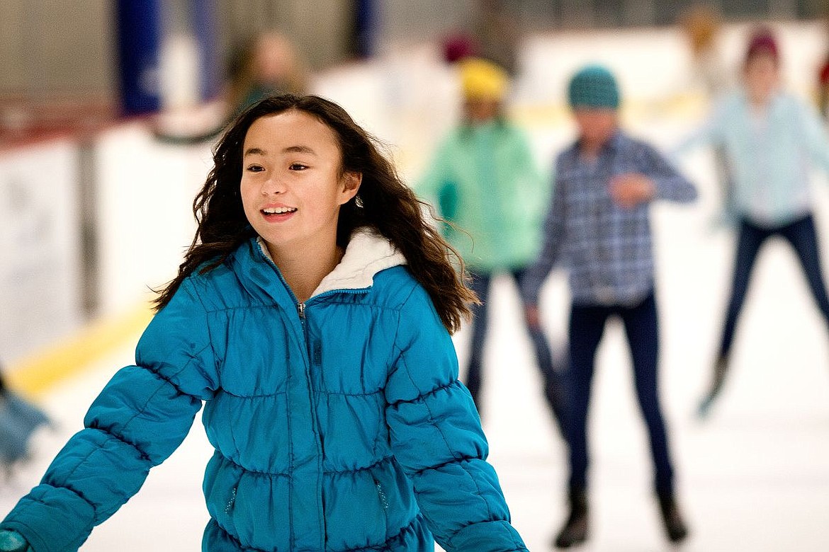 &lt;p&gt;Ashlynn McKlendin, 10, smiles as she ice skates with her friends during her birthday party on Saturday at Frontier Ice Arena. The arena will be decorated and will offer extended public skating hours beginning on Sunday for its annual 12 Skates of Christmas.&lt;/p&gt;