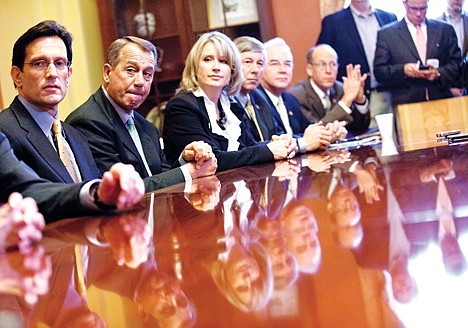 &lt;p&gt;Speaker of the House Rep. John Boehner, R-Ohio, second from left, holds a meeting with the conference committee on the payroll tax cut on Wednesday, Dec. 21, 2011 in Washington. From left, House Majority Leader Rep. Eric Cantor, R-Va., Boehner, Rep. Renee Ellmers, R-N.C., Rep. Fred Upton, R- Mich., Rep. Tom Price, R-Ga., Rep Greg Walden, R-Ore. (AP Photo/Evan Vucci)&lt;/p&gt;