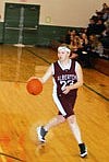 Sophomore Mariah Turnbull dribbles the ball down court.