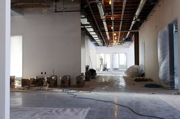 &lt;p&gt;A worker adds texturing to a wall in a classroom Tuesday afternoon as construction continues at Whitefish High School. Dec. 17, 2013 in Whitefish, Montana. (Patrick Cote/Daily Inter Lake)&lt;/p&gt;