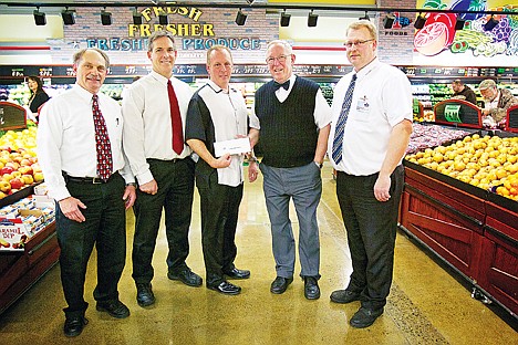 &lt;p&gt;Super 1 Foods donated to the Press Christmas for All campaign this year. Photographed from left, Wayne Hudlemeyer, supervisor&Ecirc;of Super 1 Foods in Hayden, Randy McIntire, vice president of Super 1 Foods, Eric Haakenson, with the Hagadone Corporation, Ron McIntire, president of Super 1 Foods, and Brian Howell, store director of the Super 1 Foods in Hayden.&lt;/p&gt;